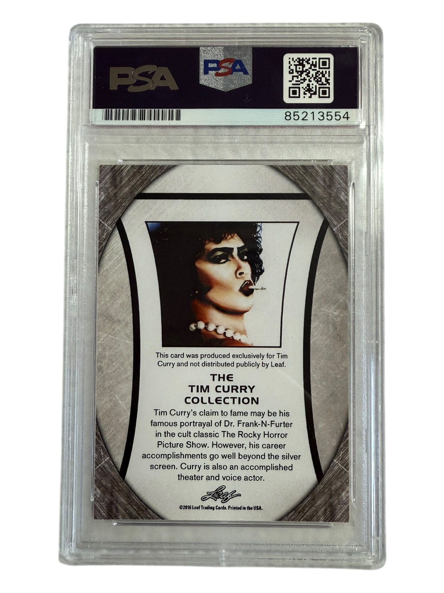 Tim Curry signed Leaf Trading Card Yellow Border PSA/DNA Encap (Blue)