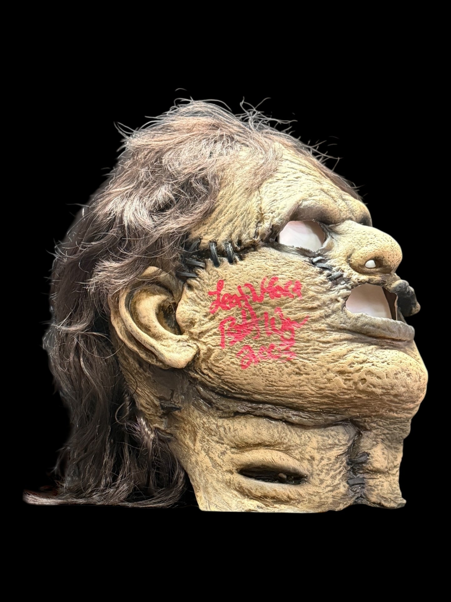 Brett Wagner signed Trick or Treat Studios Leatherface Mask - Red