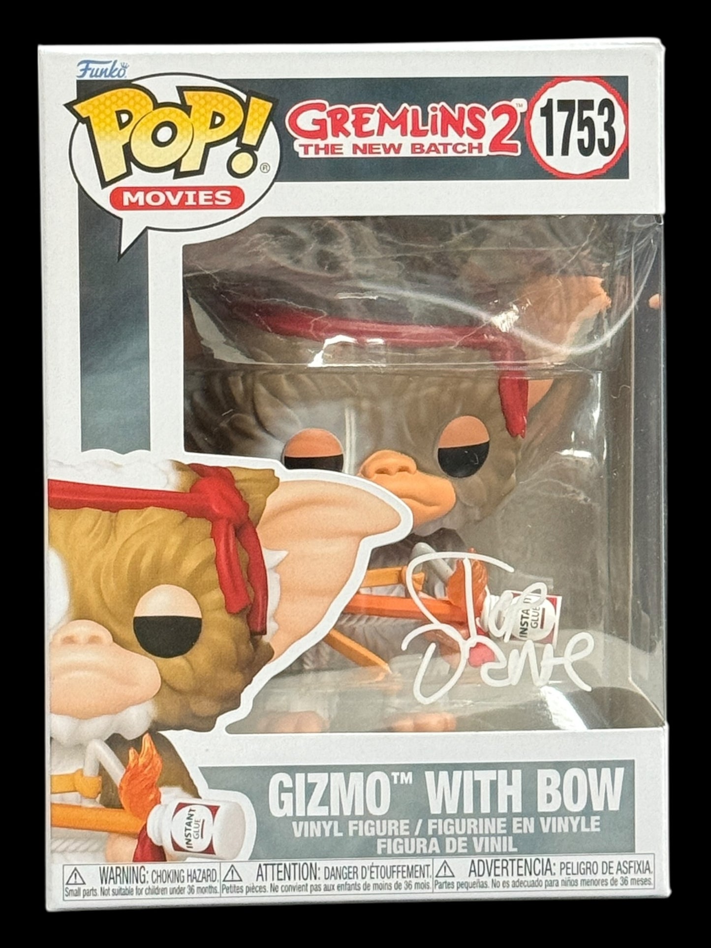 Joe Dante signed Gizmo with Bow Gremlins 2 Funko Pop! - White