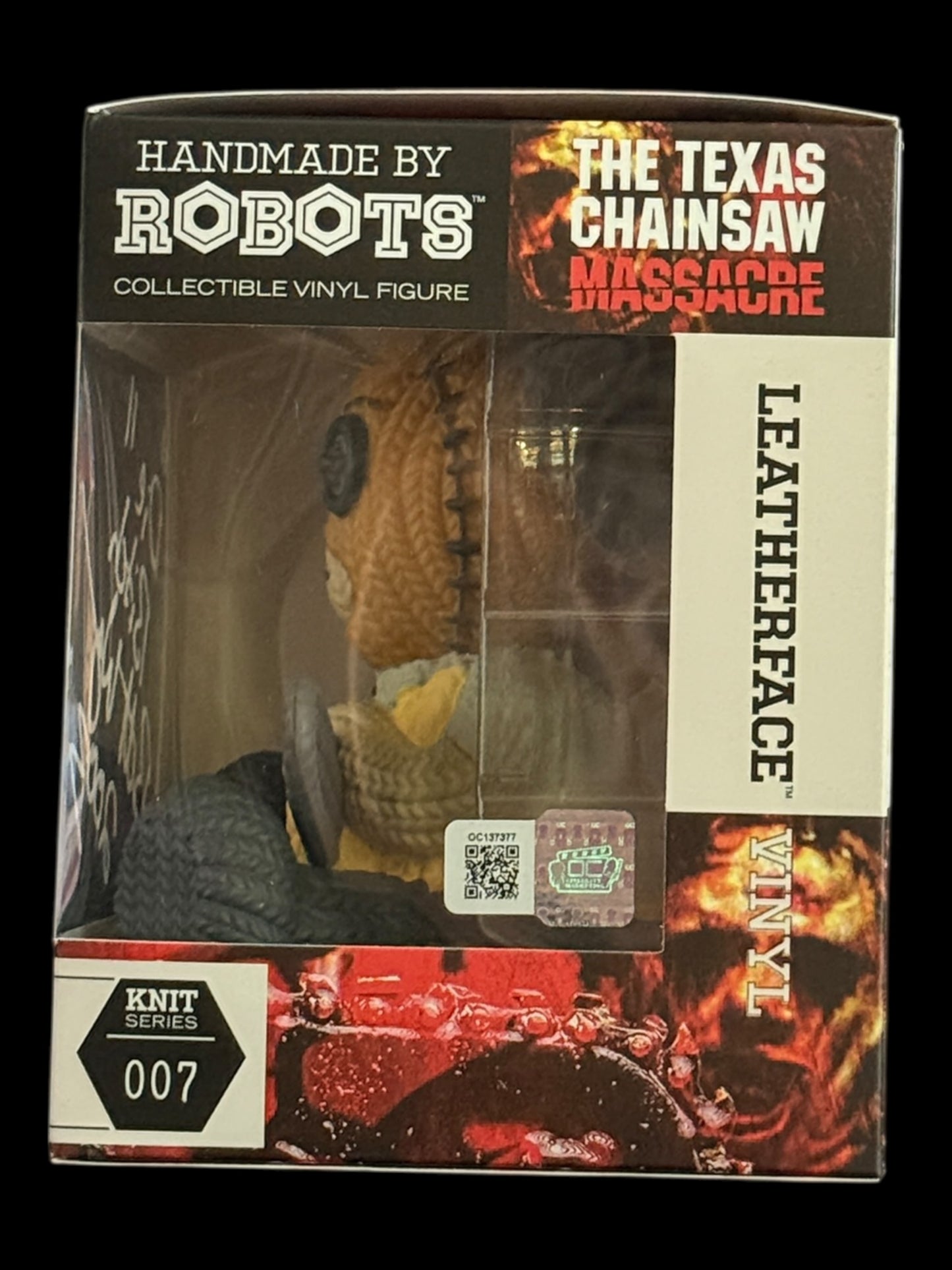 Brett Wagner signed Handmade by Robots Knit Series Leatherface Vinyl Figure - "Die B****"