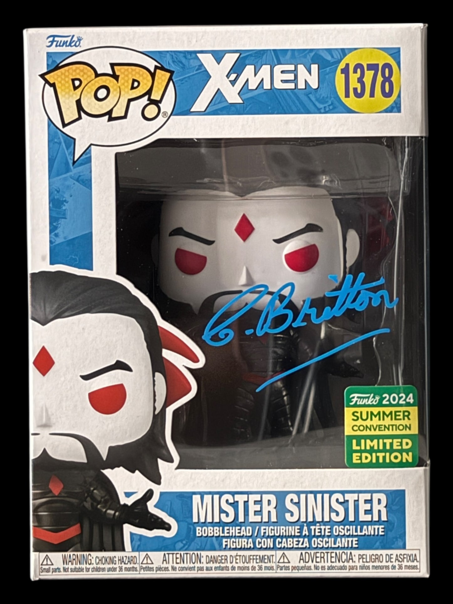 Chris Britton signed Mr. Sinister Marvel X-Men Funko Pop! - Blue