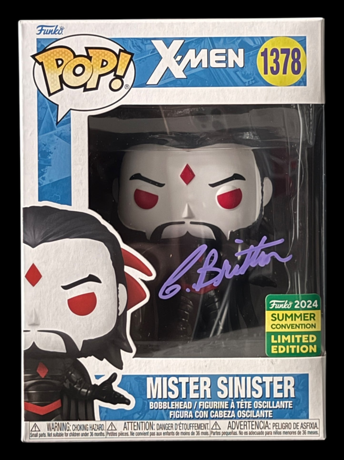 Chris Britton signed Mr. Sinister Marvel X-Men Funko Pop! - Purple