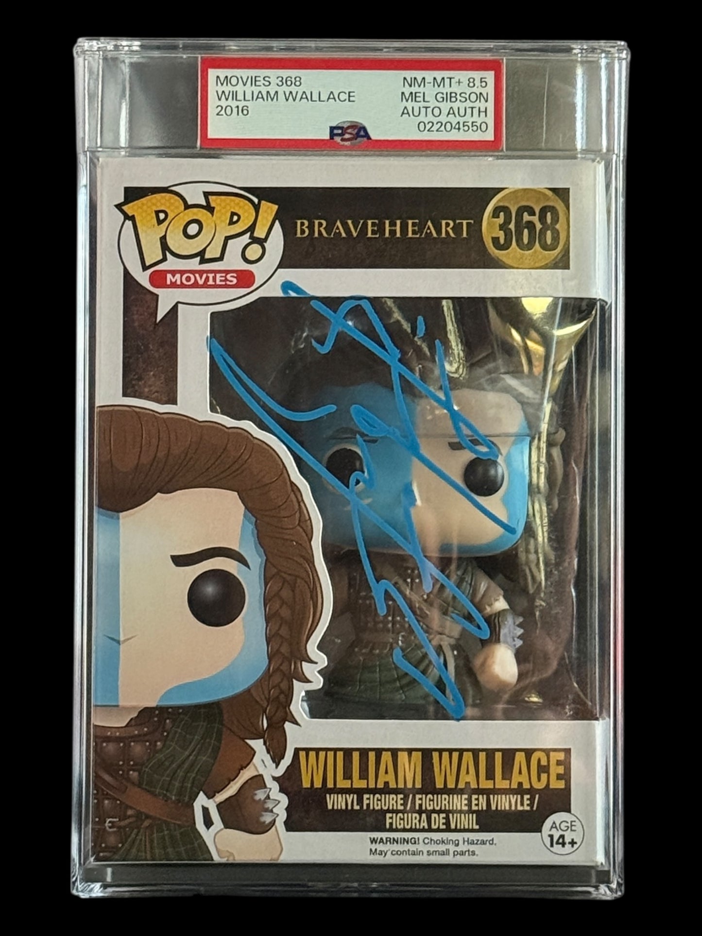 Mel Gibson signed PSA Encap. William Wallace Braveheart NM-MT+8.5 Funko Pop! - 02204550