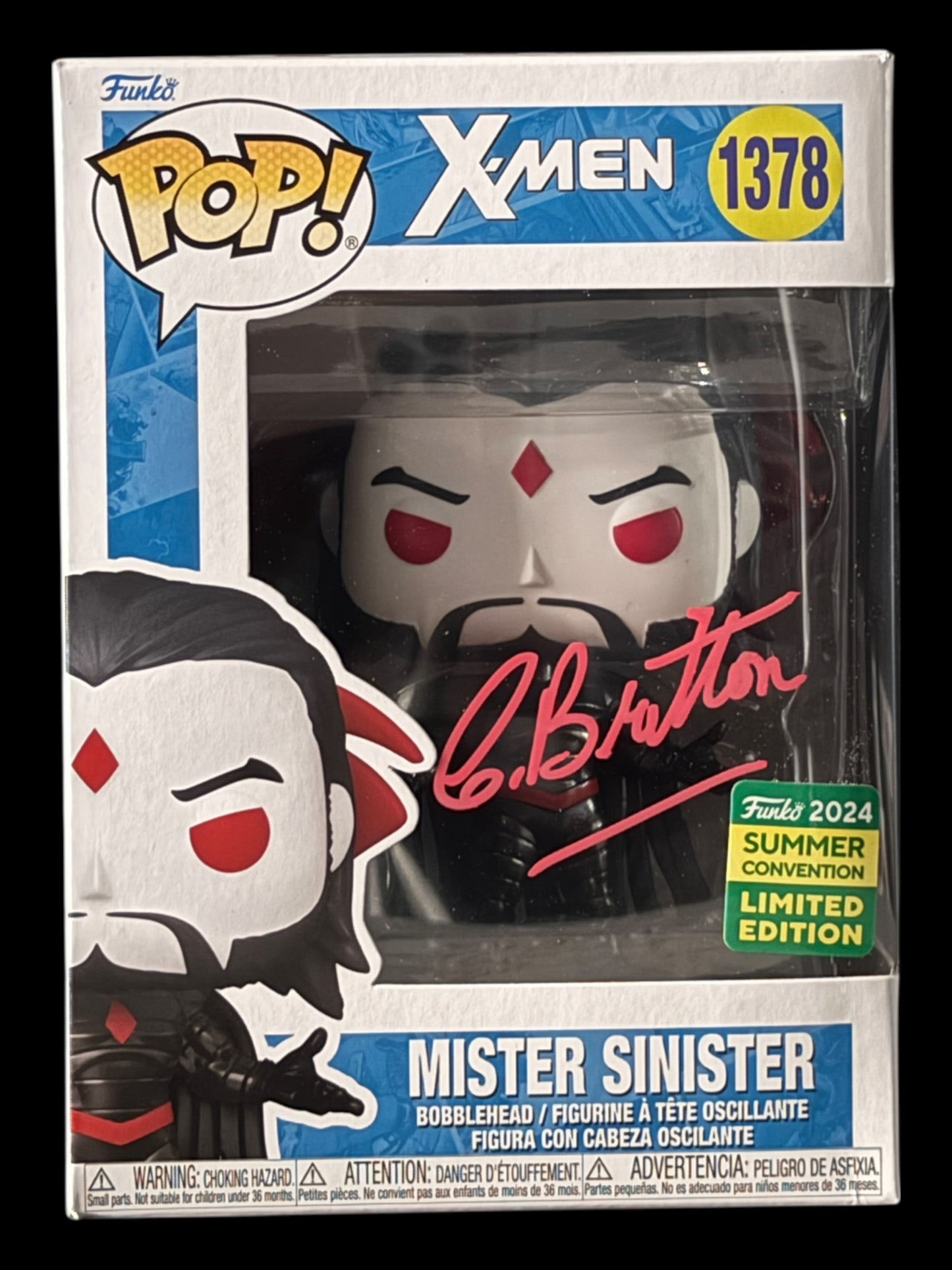 Chris Britton signed Mr. Sinister Marvel X-Men Funko Pop! - Red
