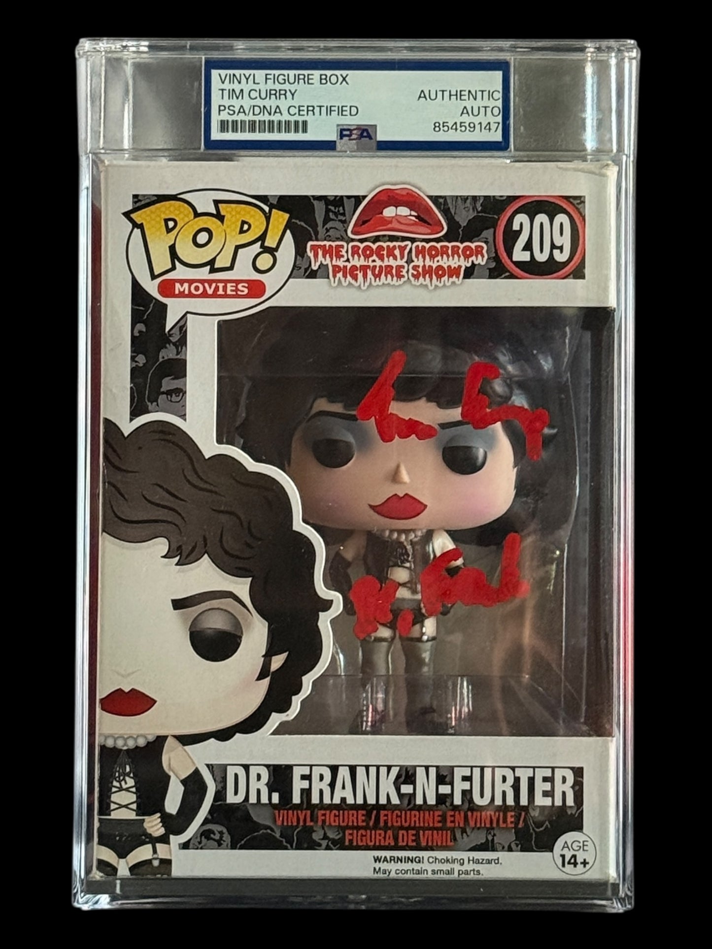 Tim Curry signed PSA Encap. Dr. Frank-N-Furter The Rocky Horror Picture Show Funko Pop! - Dr. Frank
