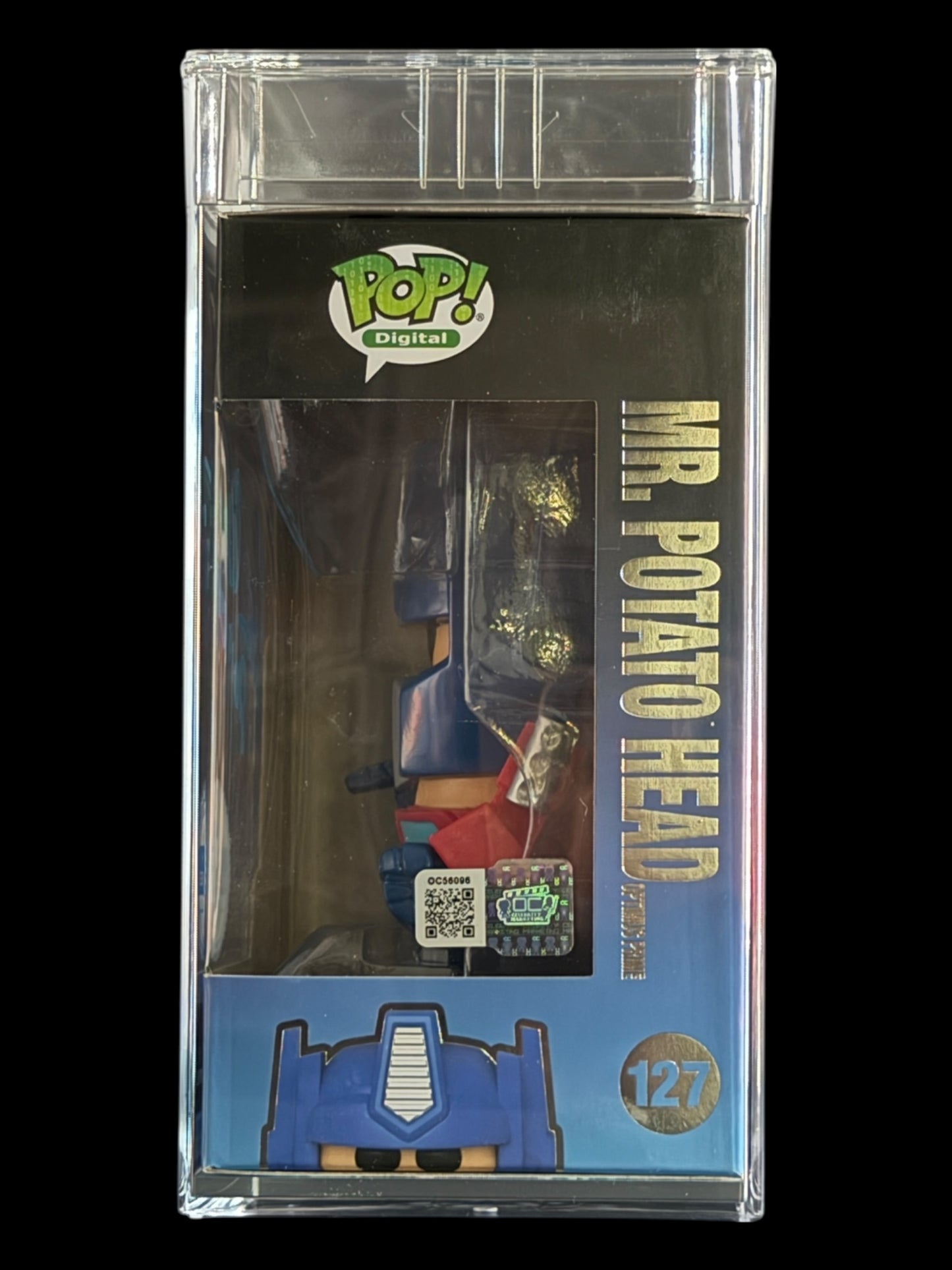 Peter Cullen signed PSA Encap. Mr. Potato Head as Optimus Prime NM-MT+8.5 NFT Funko Pop! - Light Blue