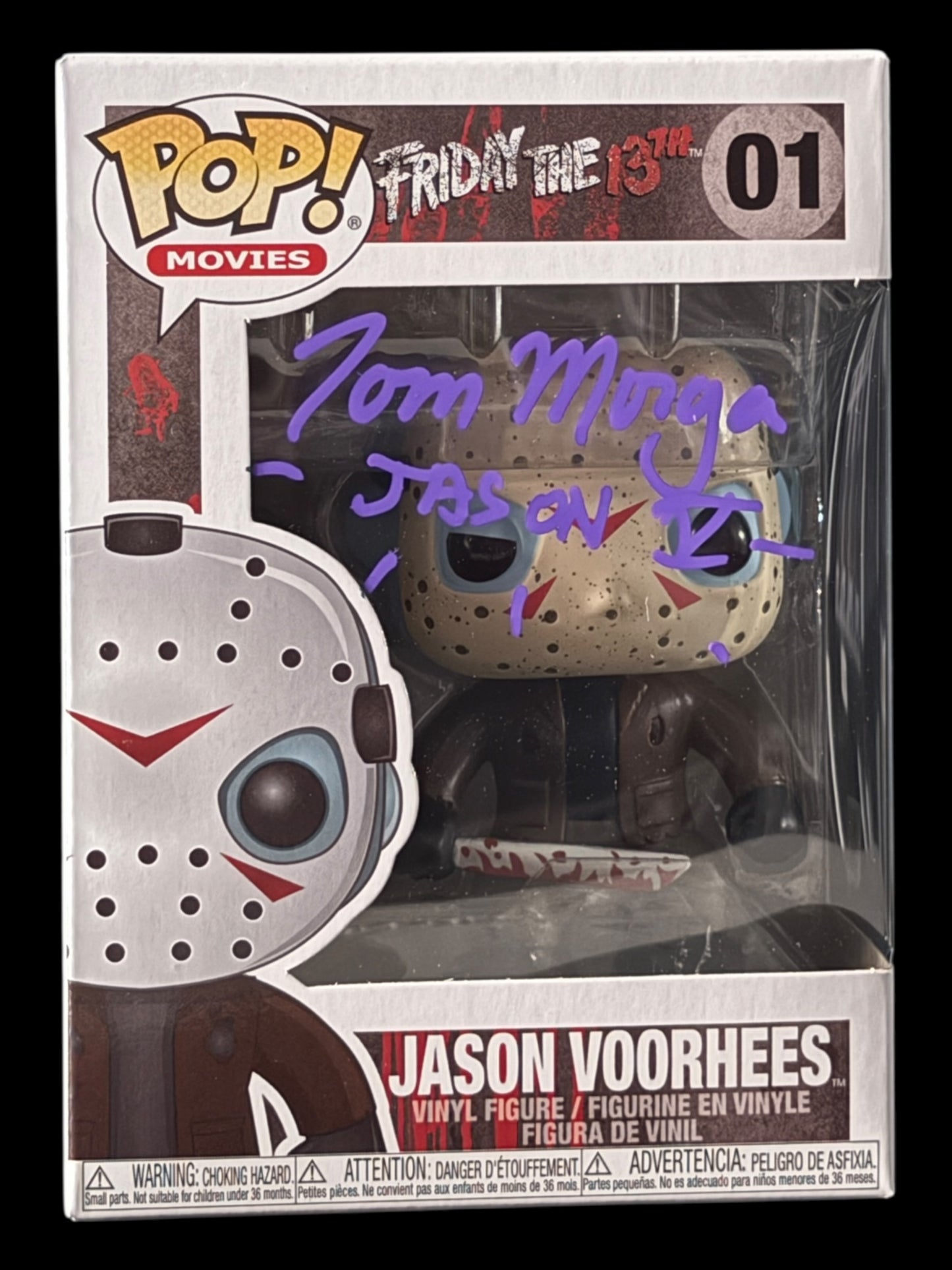 Tom Morga signed Jason Voorhees Friday the 13th Funko Pop! - Purple