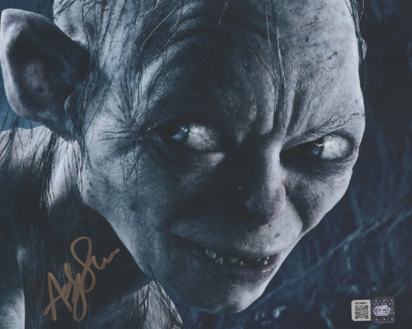 Andy Serkis signed 8x10 Gollum Lord of the Rings photo