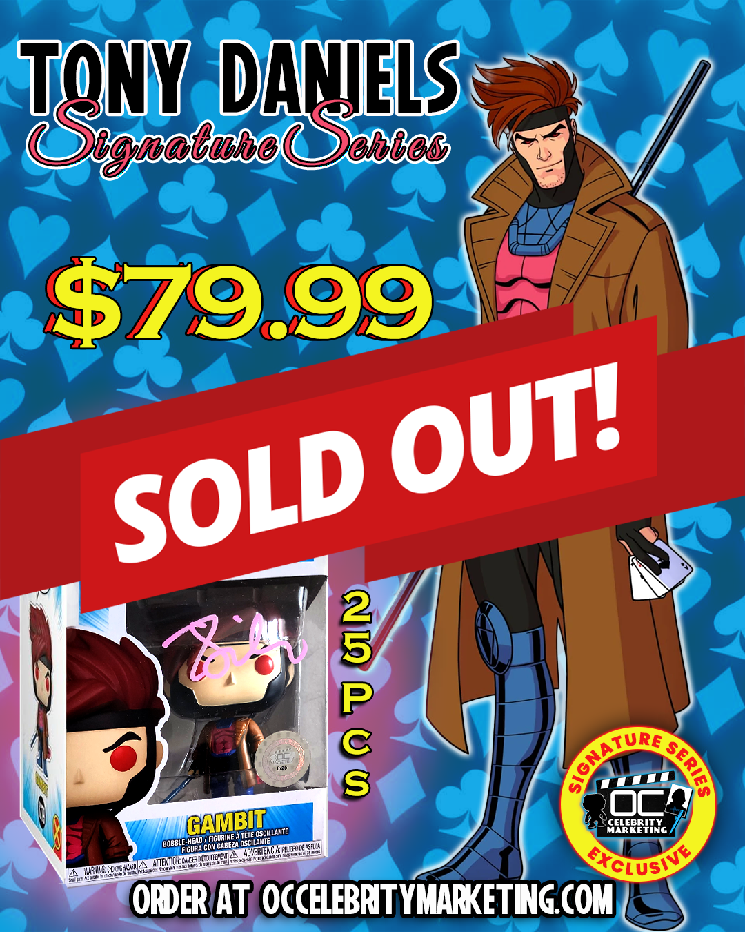 Tony Daniels Signature Series: Marvel X-Men 97' Gambit Funko #1279 (#/25)