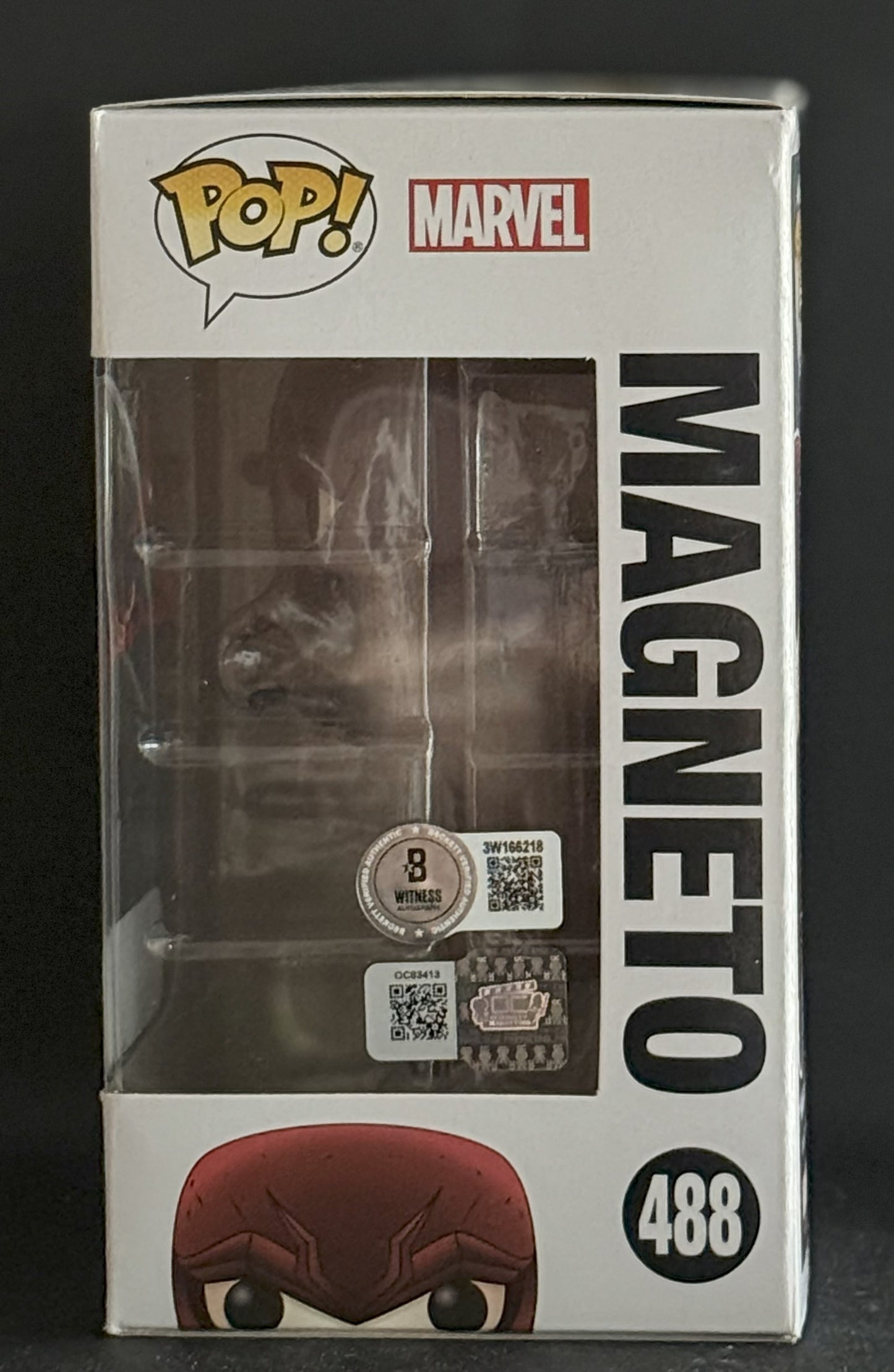 Ian McKellen signed Marvel Walmart Exclusive Magneto Funko Pop! #488
