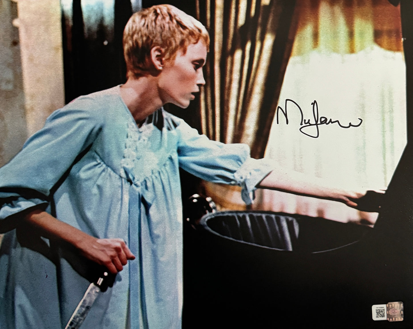 Mia Farrow signed 11x14 Rosemary's Baby Photo 1A