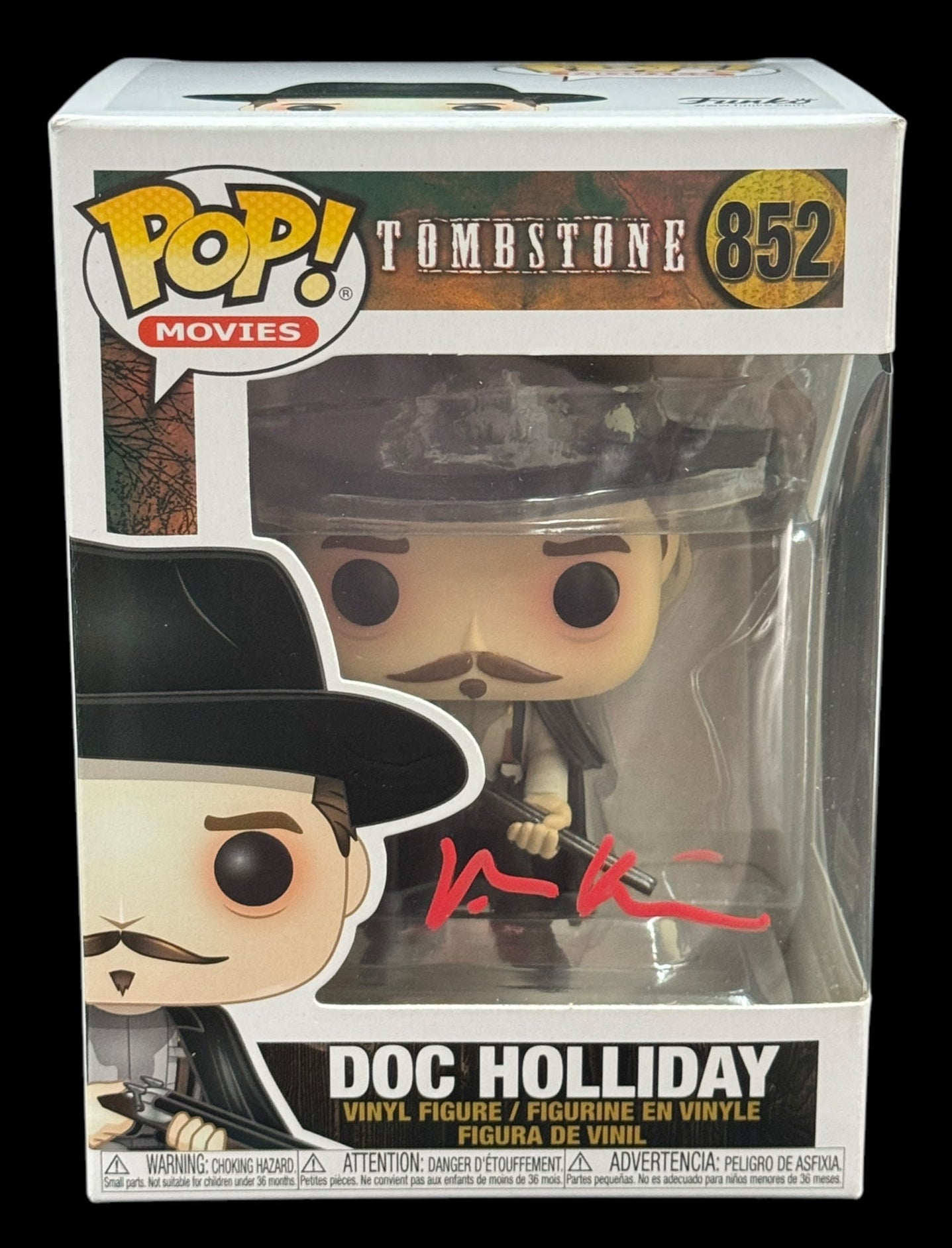 Val Kilmer signed Tombstone Doc Holliday Funko Pop! #852 (Red)