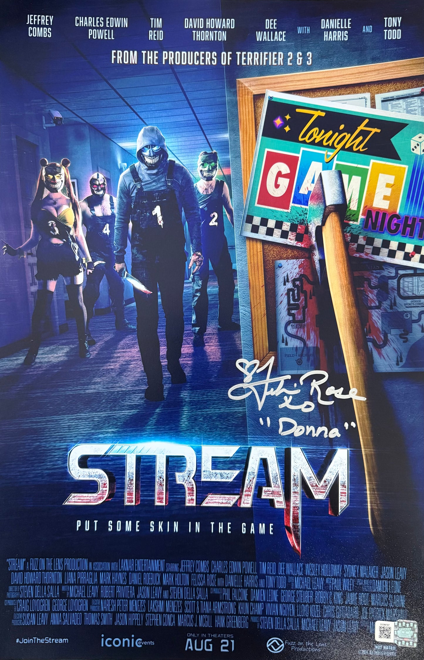 Felissa Rose signed 11x17 Stream movie poster photo