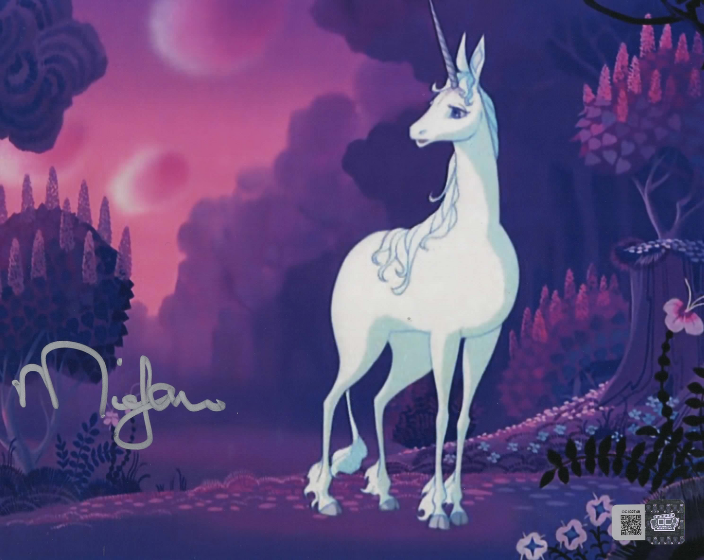 Mia Farrow signed 8x10 The Last Unicorn Photo 1D