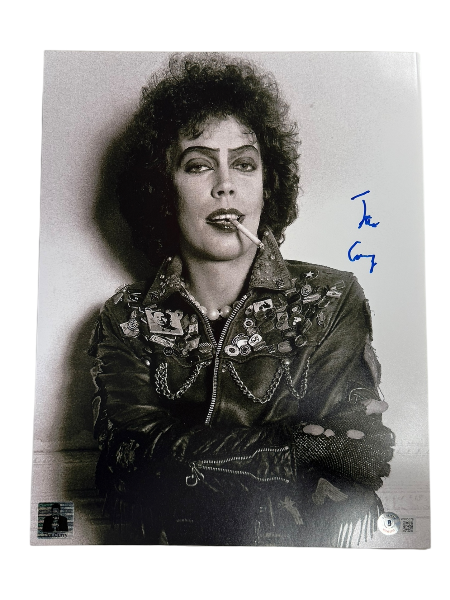 Tim Curry autographed 11x14 Frank-N-Furter B/W Photo Beckett QR authenticated with Tim Curry official Holo