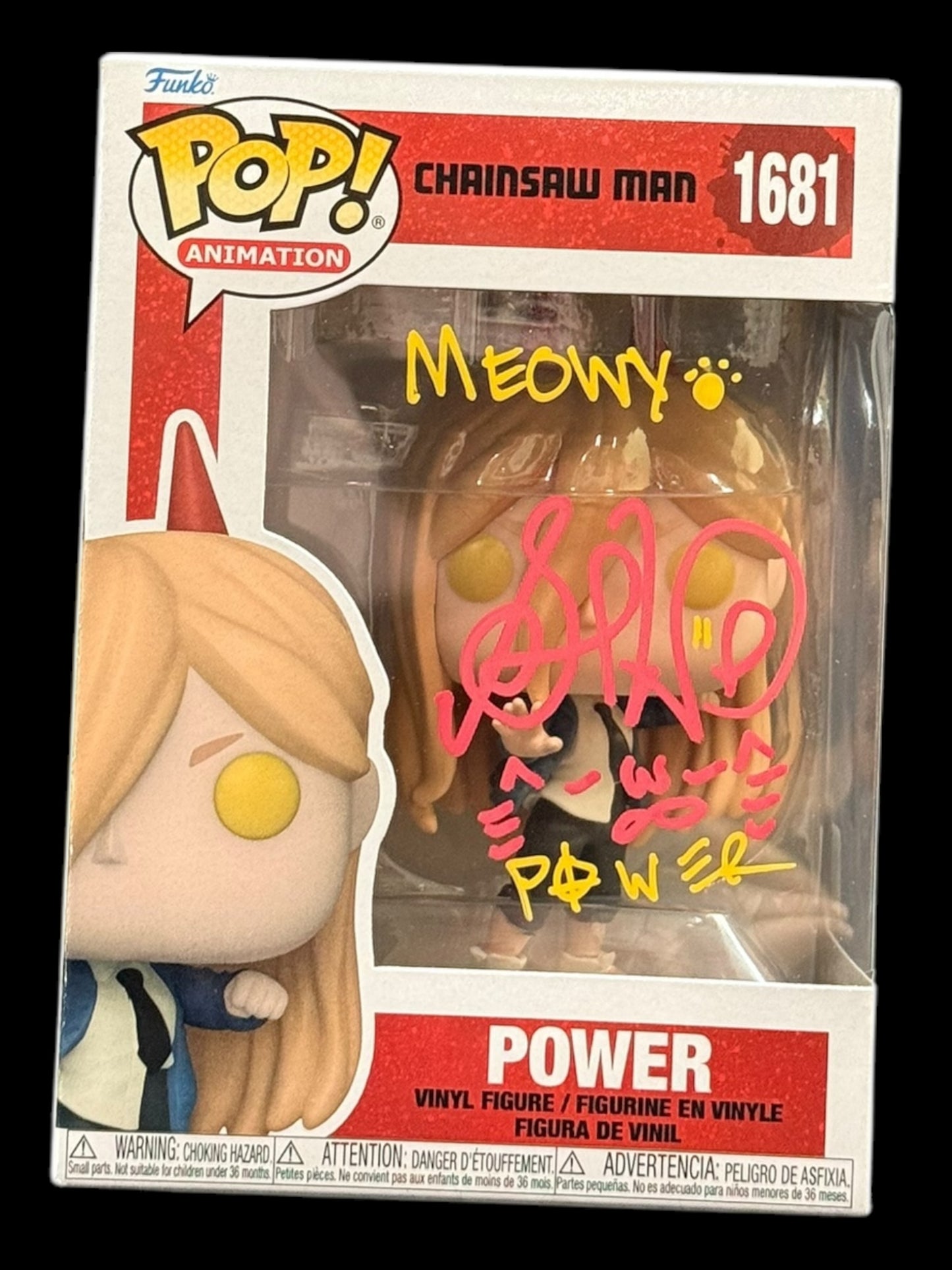 Sarah Wiedenheft signed Chainsaw Man Power Funko Pop! #1681-1B