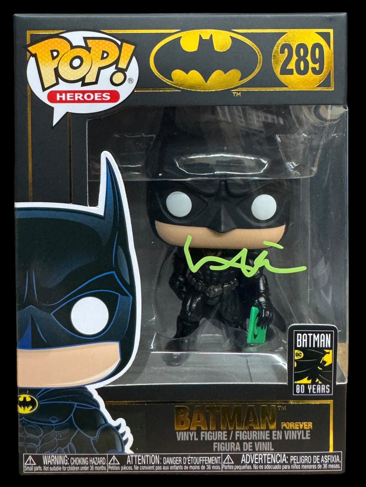Val Kilmer signed Batman Forever Batman Funko #289 (Green)