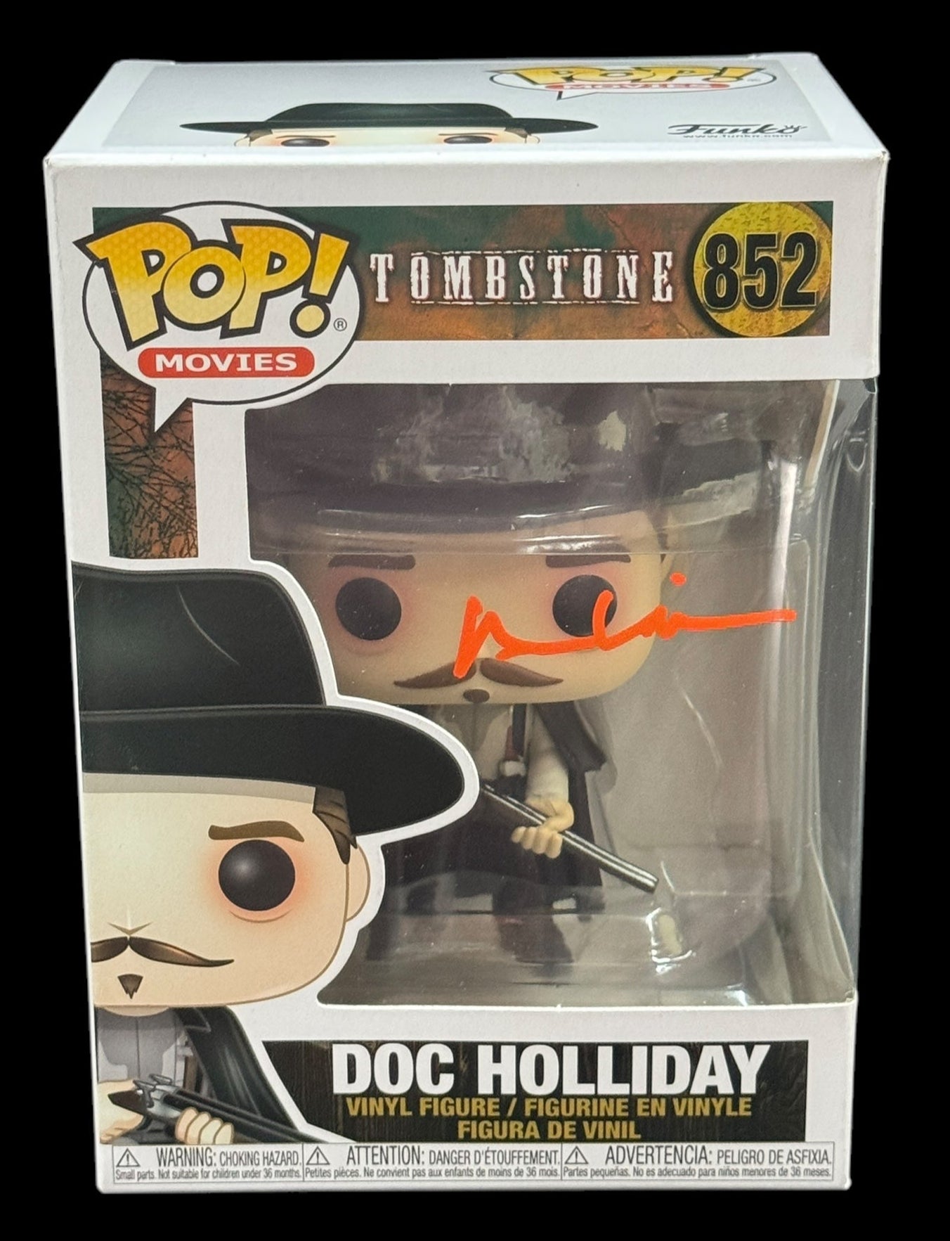 Val Kilmer signed Tombstone Doc Holliday Funko Pop! #852 (Orange)