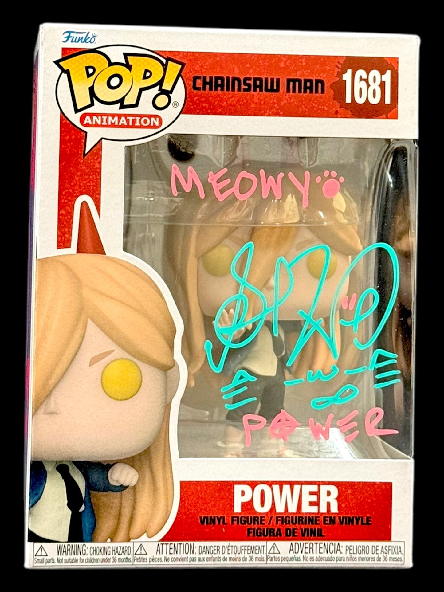 Sarah Wiedenheft signed Chainsaw Man Power Funko Pop! #1681-1C