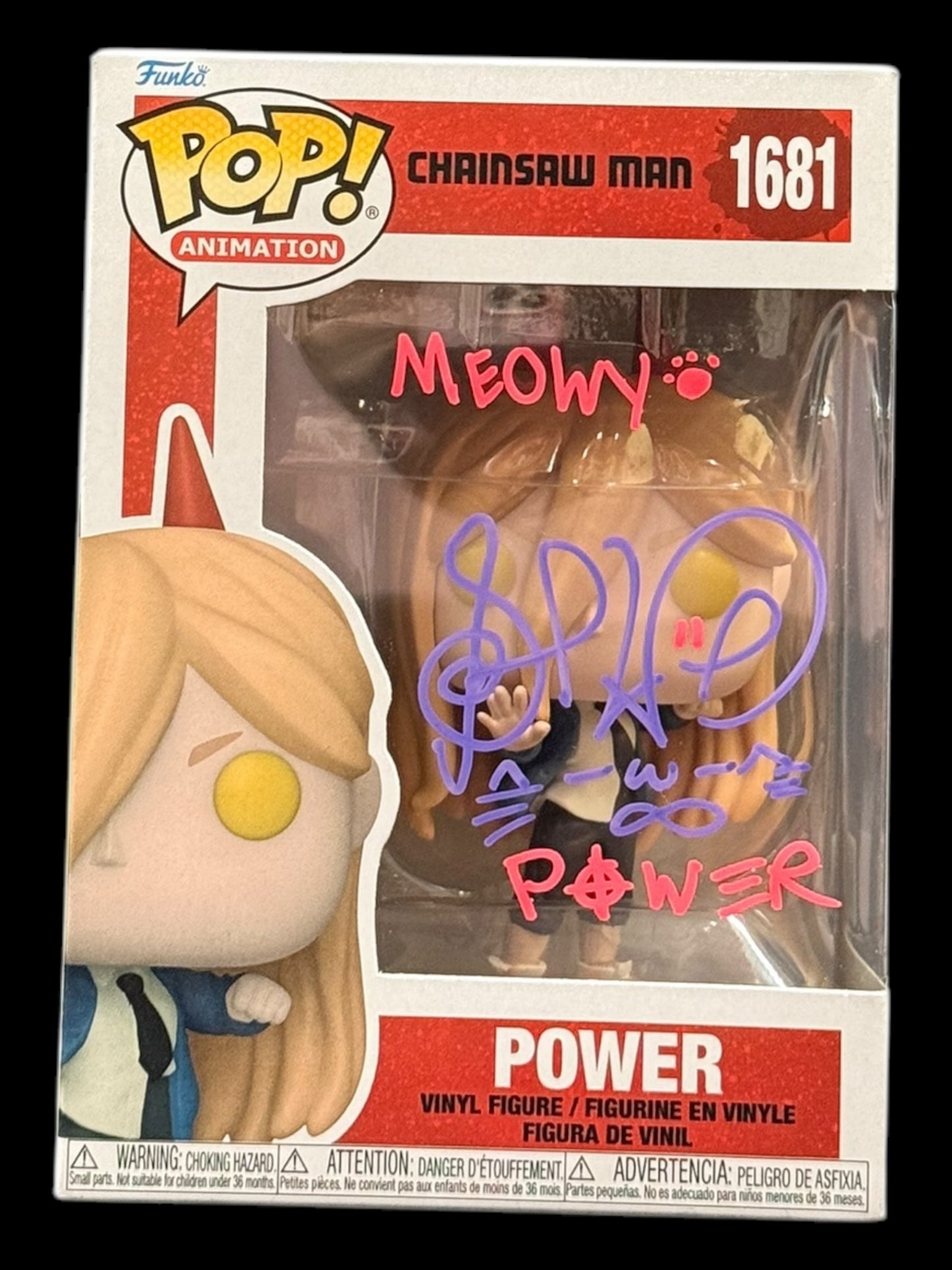 Sarah Wiedenheft signed Chainsaw Man Power Funko Pop! #1681-1D