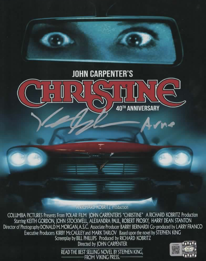Keith Gordon signed 8x10 Christine movie poster photo