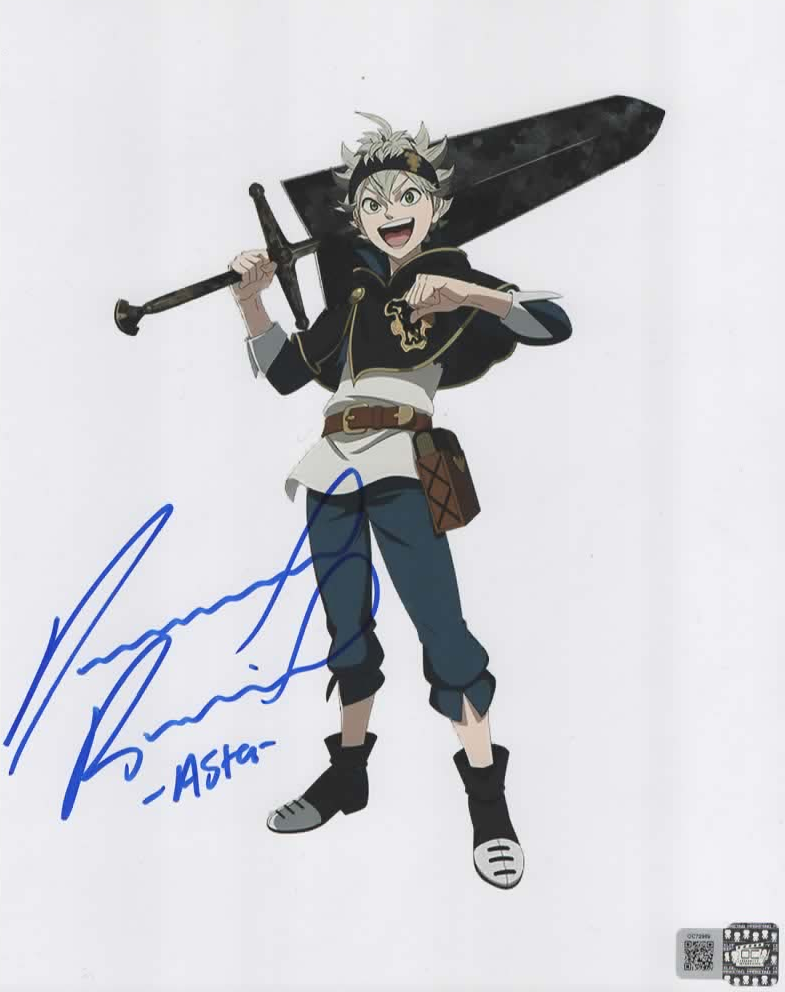 Dallas Reid signed 8x10 Black Clover Asta photo E
