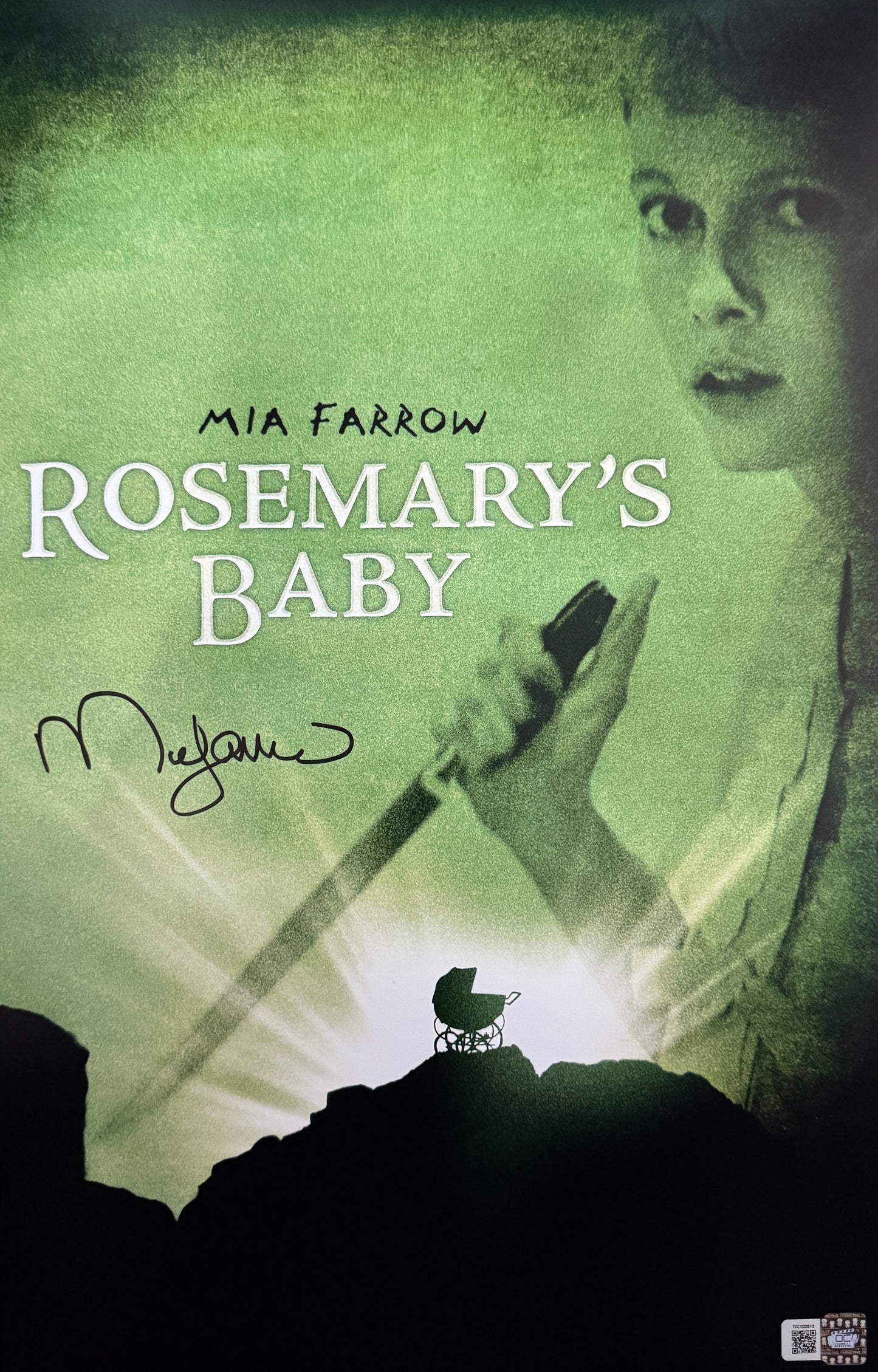 Mia Farrow signed 11x17 Rosemary's Baby Title Photo 1A