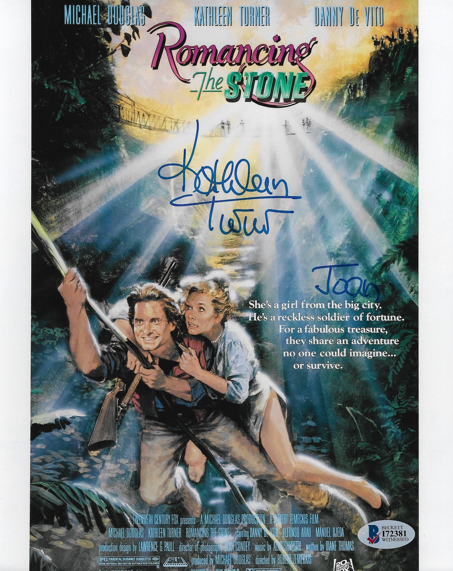 Kathleen Turner signed and inscribed "Joan" 8x10 Romancing the Stone Image #5