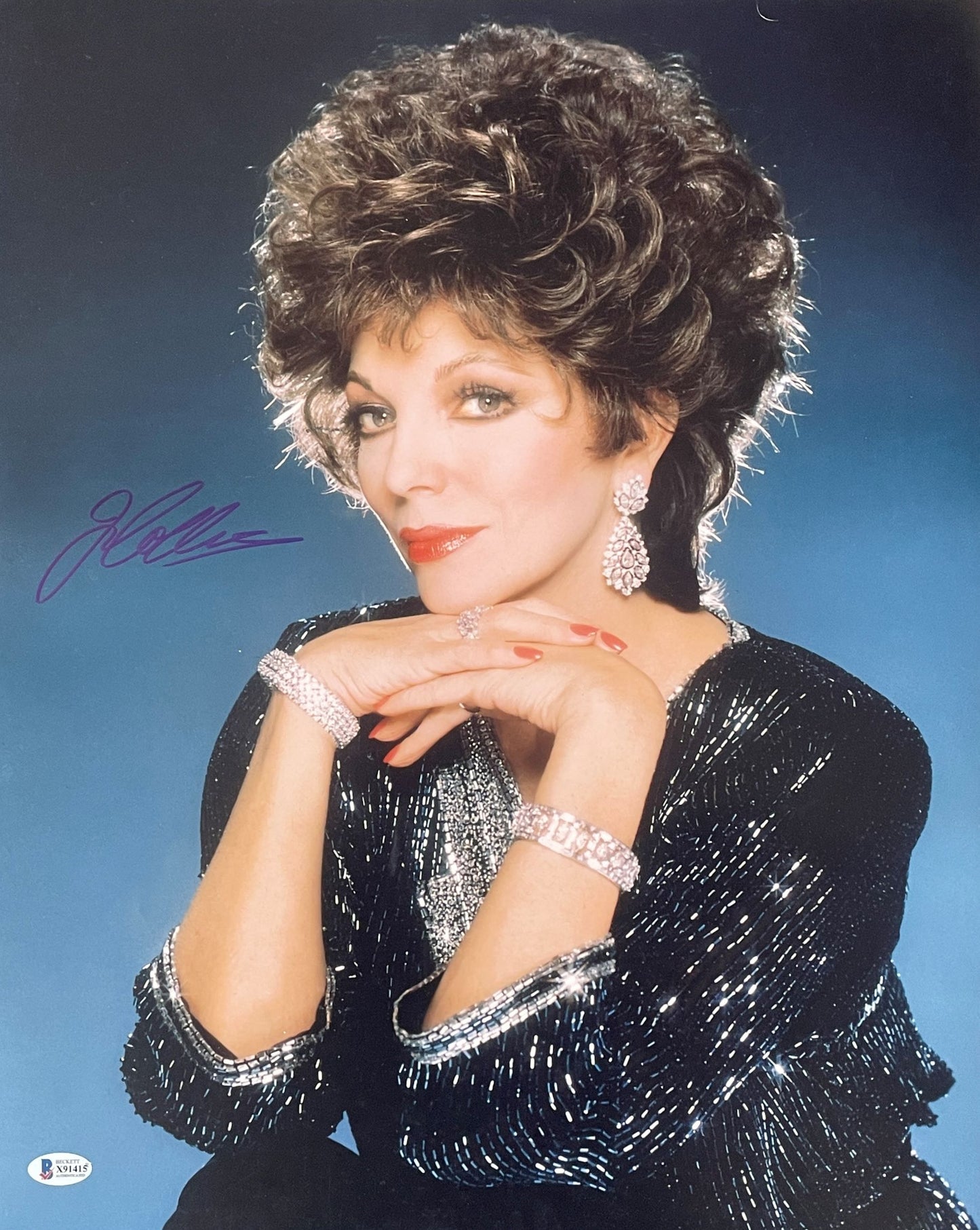 Joan Collins signed 16x20 Portrait Photo 1B