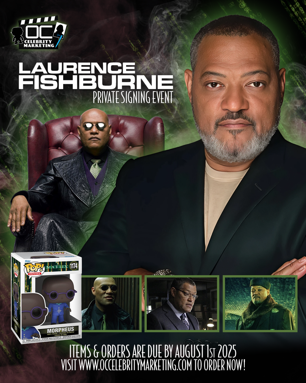 Laurence Fishburne Pre-Order – OC Celebrity Marketing LLC