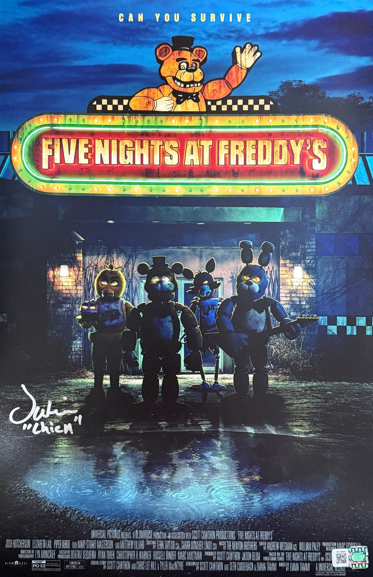 Jess Weiss signed 11x17 Five Nights at Freddy's Photo