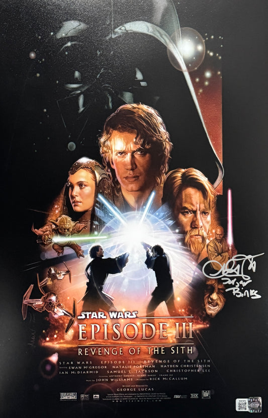 Ahmed Best signed 11x17 Star Wars: Episode III - Revenge of the Sith movie poster photo