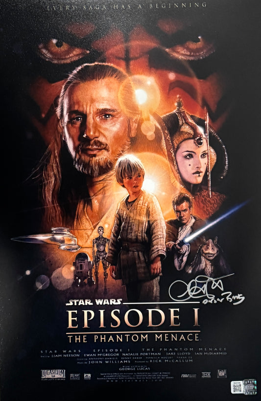 Ahmed Best signed 11x17 Star Wars: Episode I - The Phantom Menace movie poster photo