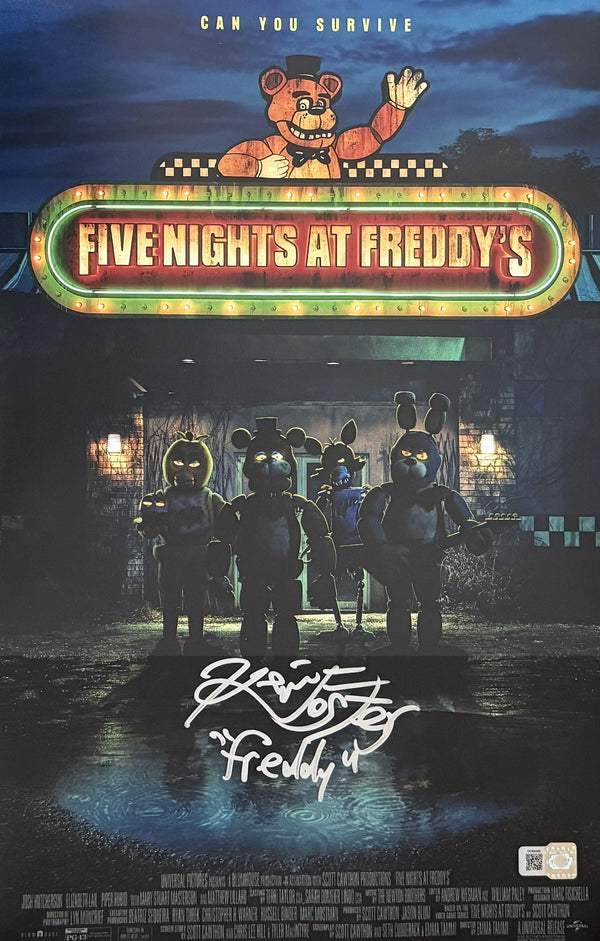 Kevin Foster signed FNAF 11x17 movie poster photo