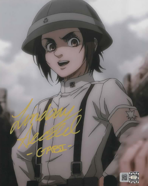 Lindsay Seidel signed 8x10 Attack on Titan Gabi Braun Photo