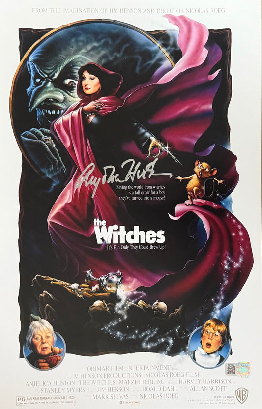 Anjelica Huston signed 11x17 poster photo The Witches OCCM QR code autographed
