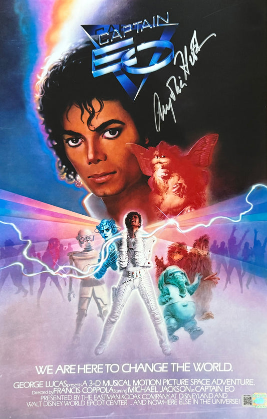 Anjelica Huston signed 11x17 Captain Eo poster photo OCCM QR code autographed