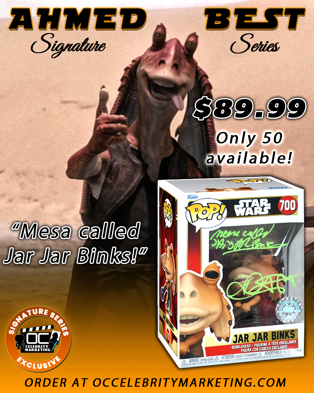 Ahmed Best Signature Series: STAR WARS Jar Jar Binks Funko #700 (#/50)