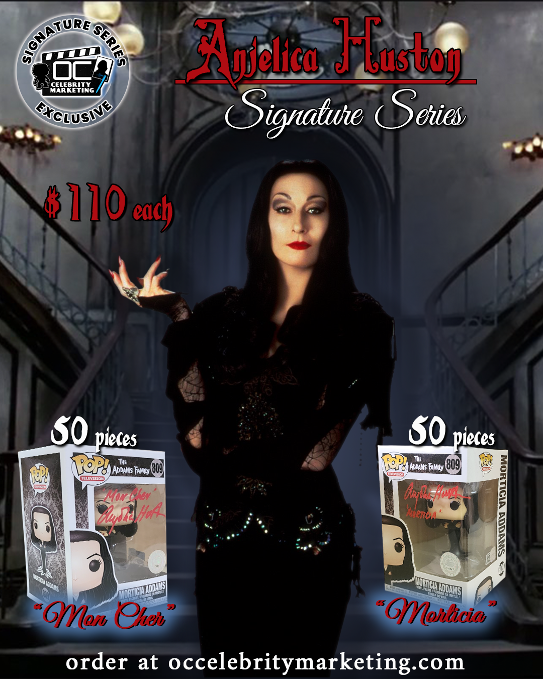 Anjelica Huston: Signature Series The Addams Family Morticia Addams Funko #809 (#/50)