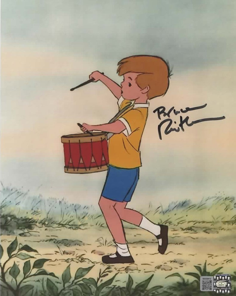 Bruce Reitherman signed 8x10 Christopher Robin Photo
