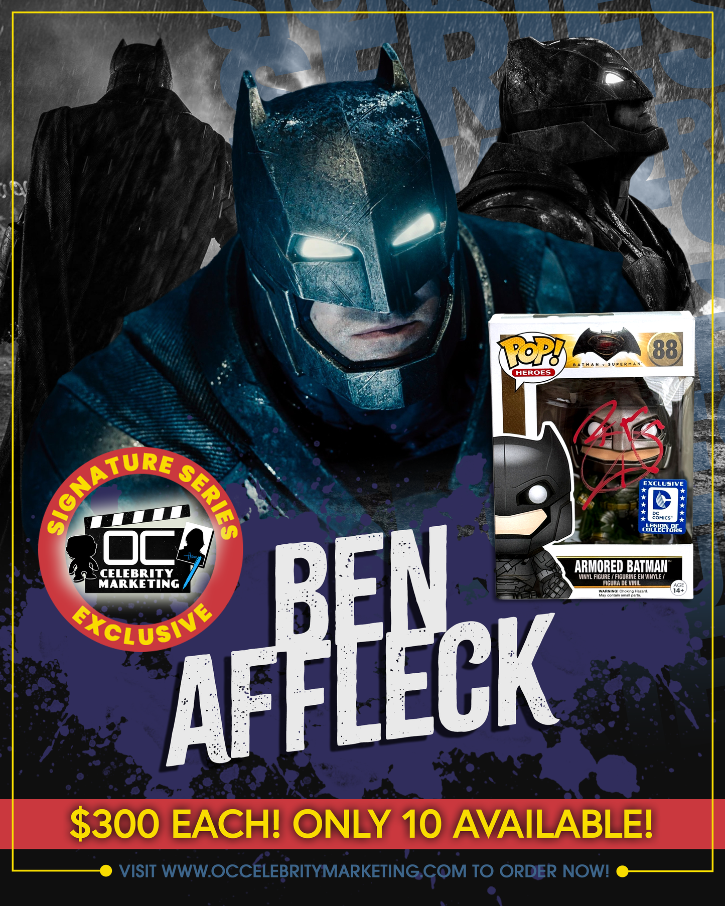 Ben Affleck Signature Series: Exclusive Batman vs Superman Armored Batman Funko Pop! #88 (#/10)