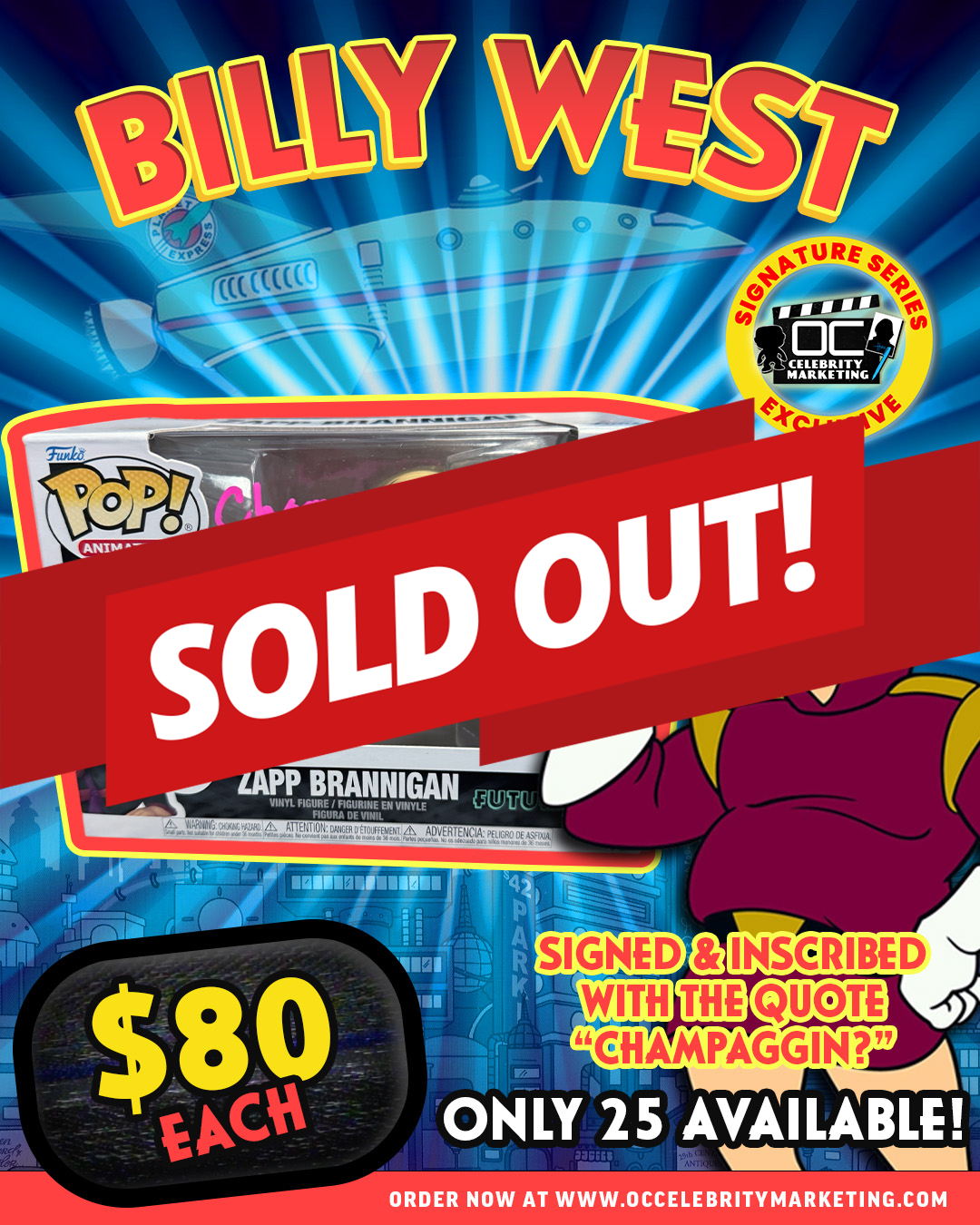 Billy West: Futurama Zapp Brannigan Funko Pop! #1759 (#/25)