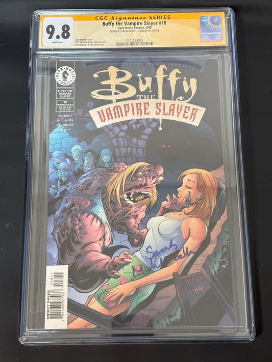 Sarah Michelle Gellar Autographed 2018 Buffy the Vampire Slayer #18 Jeff Matsuda & Jon Sibal Cover CGC SS 9.8