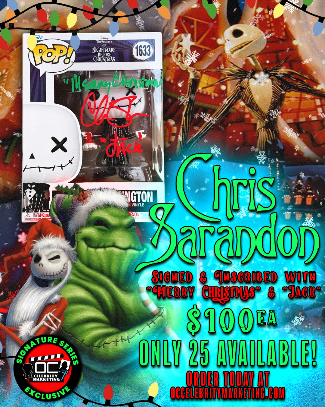 Chris Sarandon Signature Series: The Nightmare Before Christmas Jack Skellington (Patchwork) Funko Pop! #1633 (#/25)