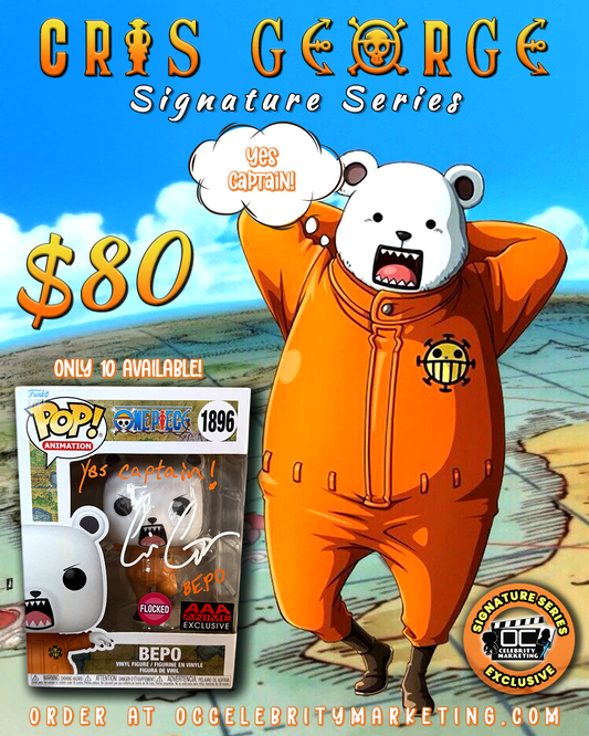 Cris George Signature Series:  AAA Anime Exclusive Flocked One Piece Bepo Funko Pop! #1896 (#/10)