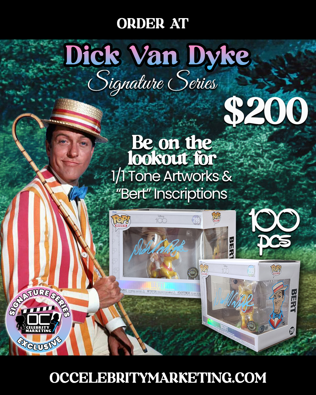 Dick Van Dyke Signature Series: Disney 100 Pop! Rides Mary Poppins Bert Funko #299 (#/100)