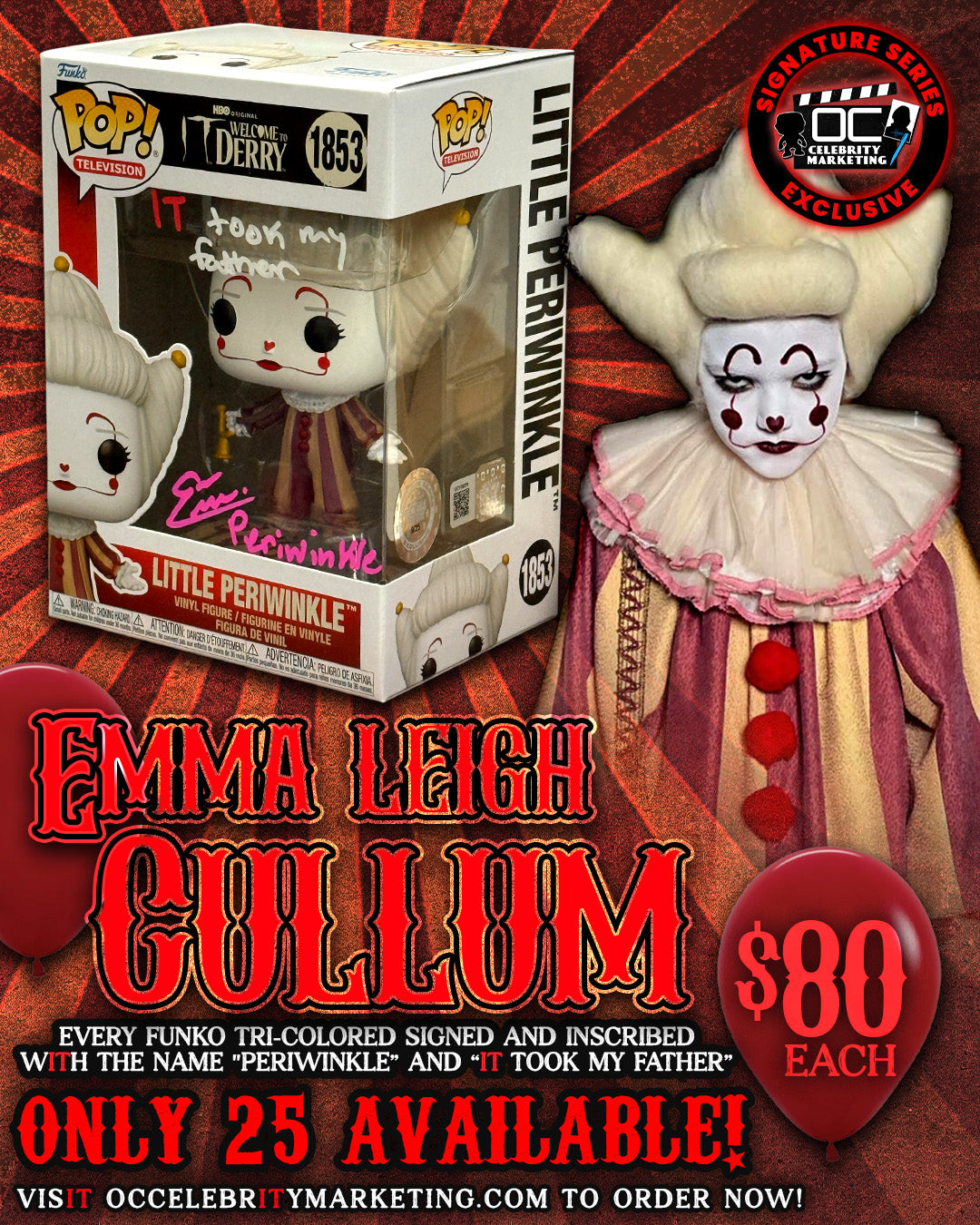 Emma-Leigh Cullum IT: Welcome to Derry Little Periwinkle Funko Pop! #1853 (#/25)