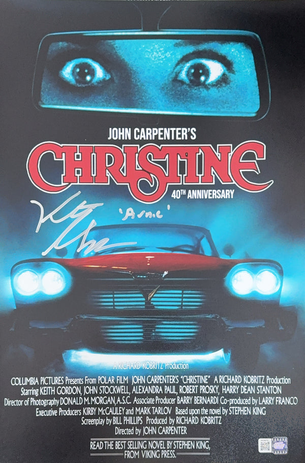 Keith Gordon signed 11x17 Christine movie poster photo A
