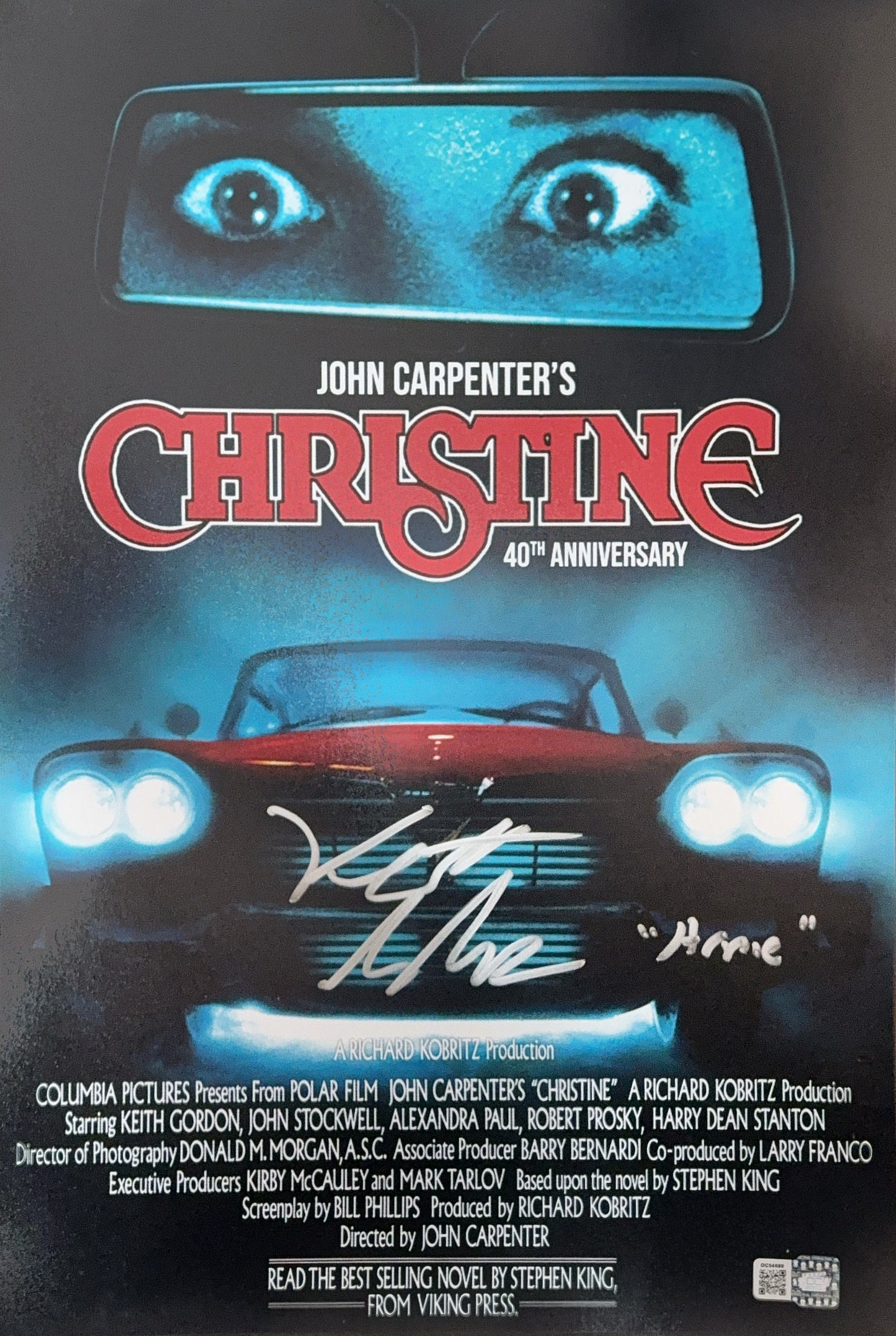 Keith Gordon signed 11x17 Christine movie poster photo A