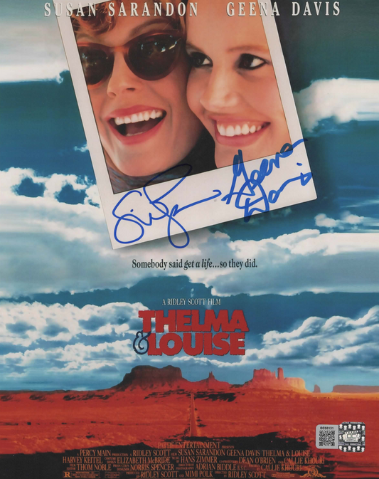 Geena Davis and Susan Sarandon signed 8x10 Thelma & Louise movie poster photo